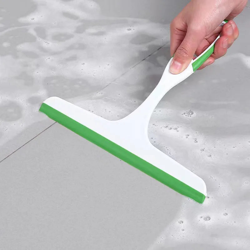 Window Glass Cleaning Tool with Handle Silicone Rubber Brush Bathroom Shower Squeegee Kitchen Car Mirror Wipers
