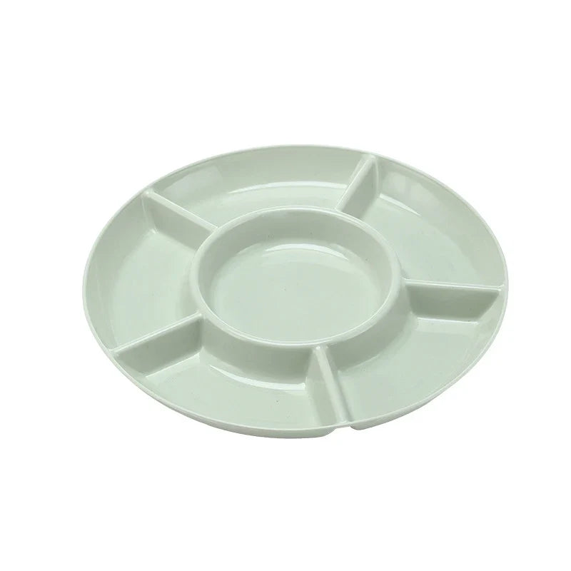 6-Compartment Food Storage Tray Fruit Snack Plate Appetizer Serving Platter