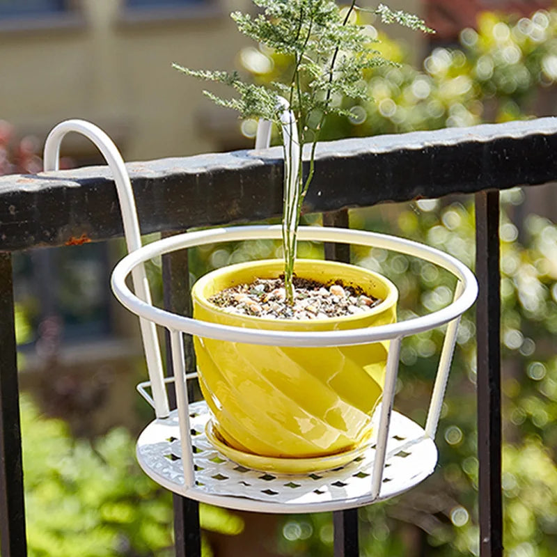 1pcs Hanging Flower Pot Stand Balcony Ironwork Spider Plant Green Ivy Window Sill Bonsai Stand Hollowed Out Durable Plant Stand