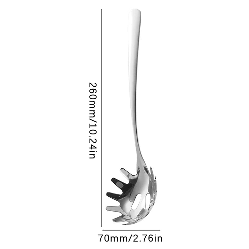 Spoon Multifunctional Noodle Spoon Food Strainers Stainless Steel Spaghetti Server Pasta Colander Ladle Noodle Strainer Tool