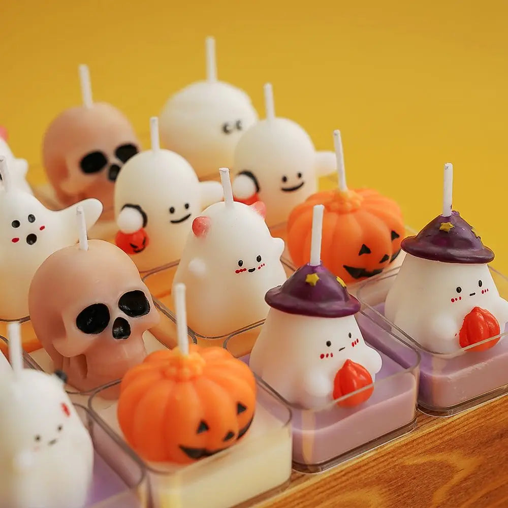 Halloween Aromatherapy Candles Ghost Scented  New Styling Props Ornament Small Tea Wax Indoor French Holiday Souvenir