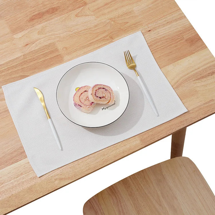 Sublimation Blank Cloth Tableware mat Placemats for Dining Table Coaster Home Restaurant Decor Tableware Pure Linen cotton Mat