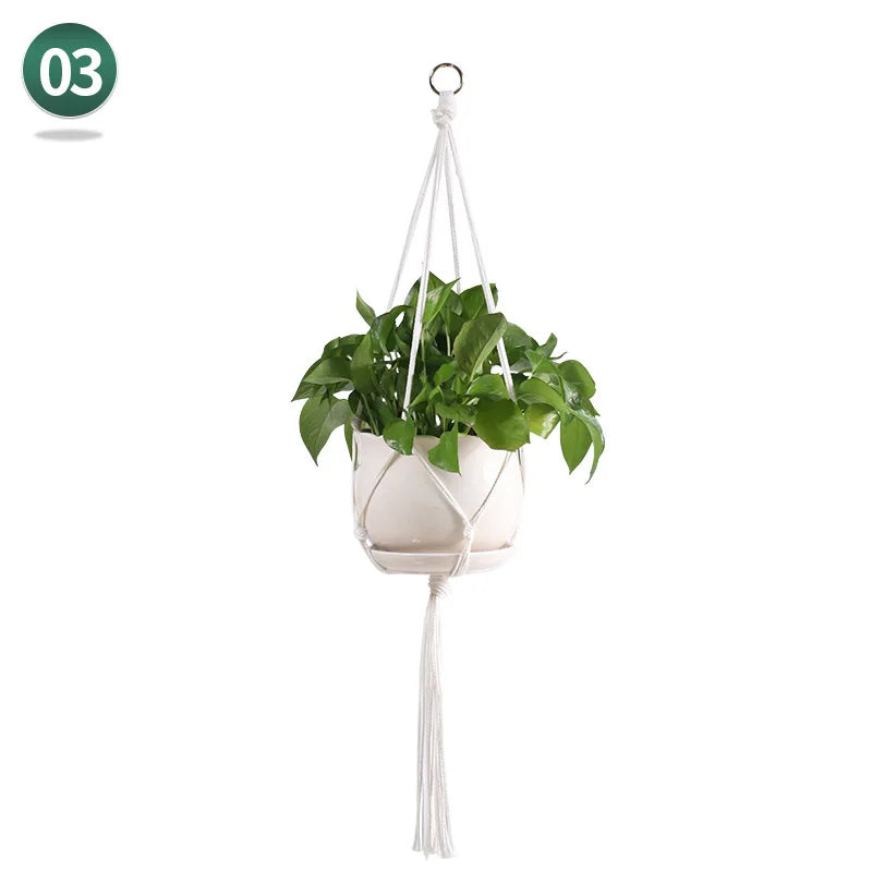 Handmade Macrame Plant Hanger Plant Hanger Flower Pot Planter Hanger Wall Decor Courtyard Garden Hanging Planter Hanging Basket