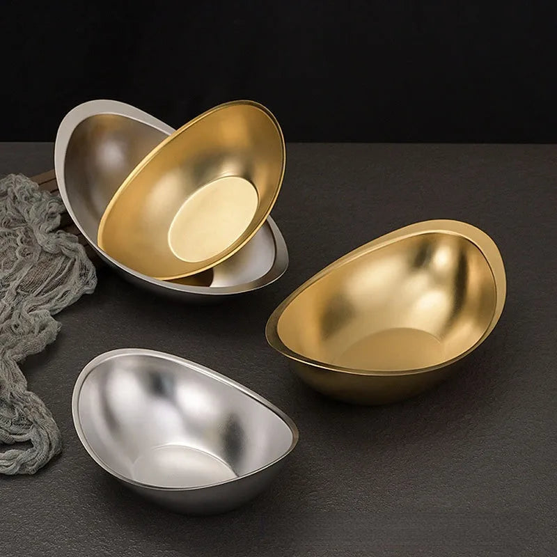 304 Stainless Steel Ingot Bowl Salad Bowl Commercial Dessert Bowl, Snack Bowl Barbecue Restaurant Cutlery