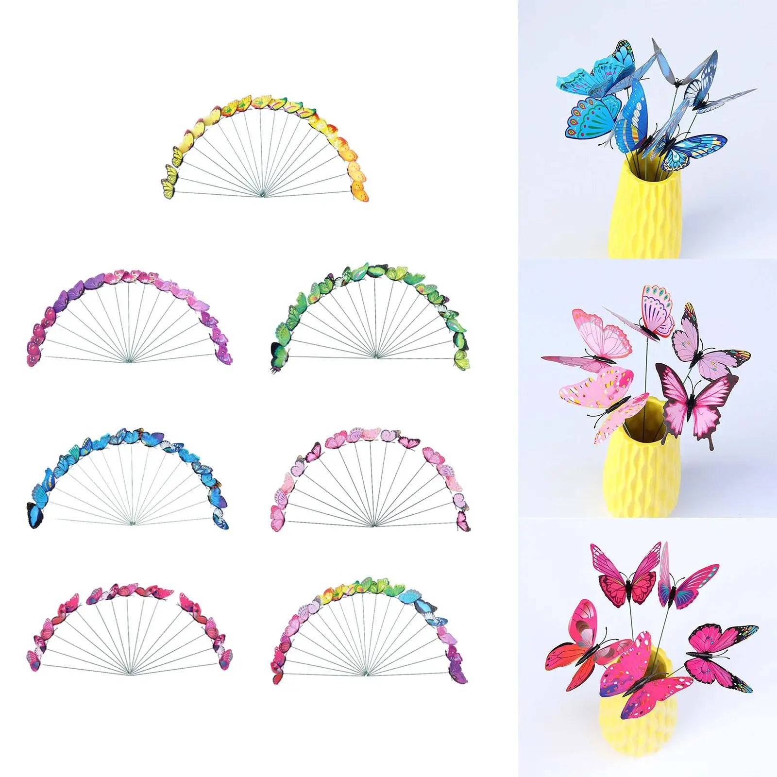 24Pcs Butterfly Garden Stakes Butterfly Decorations Outdoor Art Outside Planter Decorative Lawn Ornaments for Porch Plant Pot