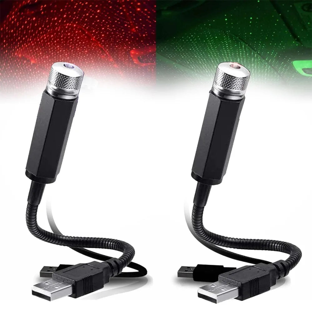 Mini Car Roof Star Sky Lamp Plug And Play USB Projection Ambience Night Light Interior Ambient Car Ceiling Star Lights
