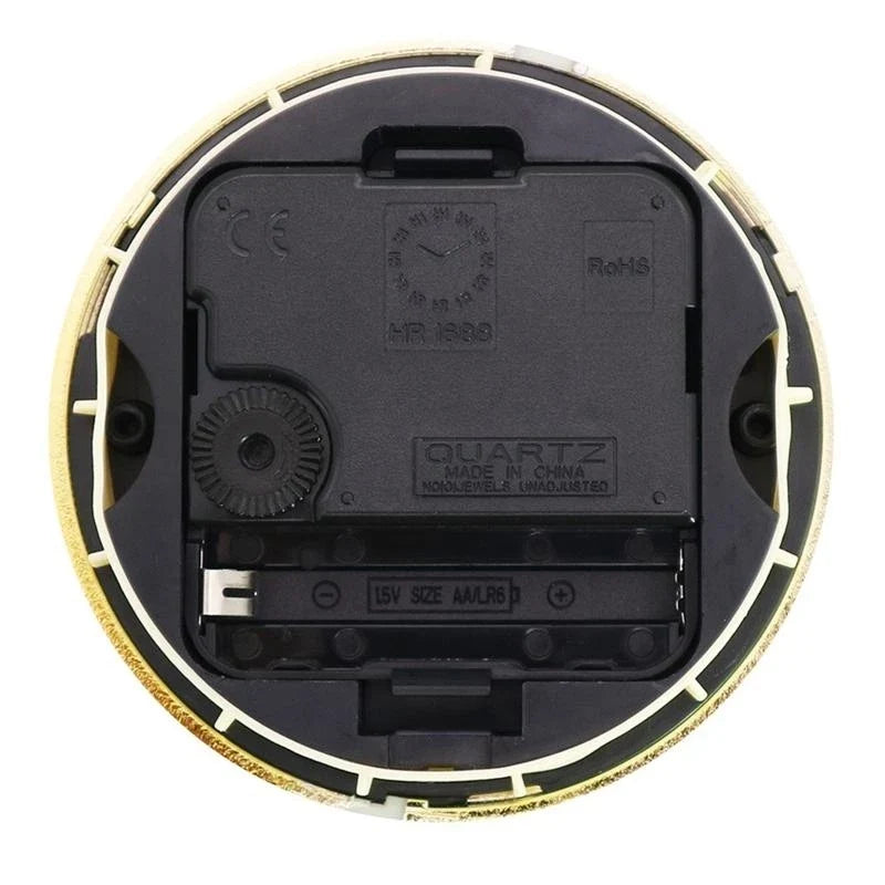 Golden for Rim 90mm Clock Insert Embedded Mini Wall Clock for Head DIY Movement with Arabic Numerals