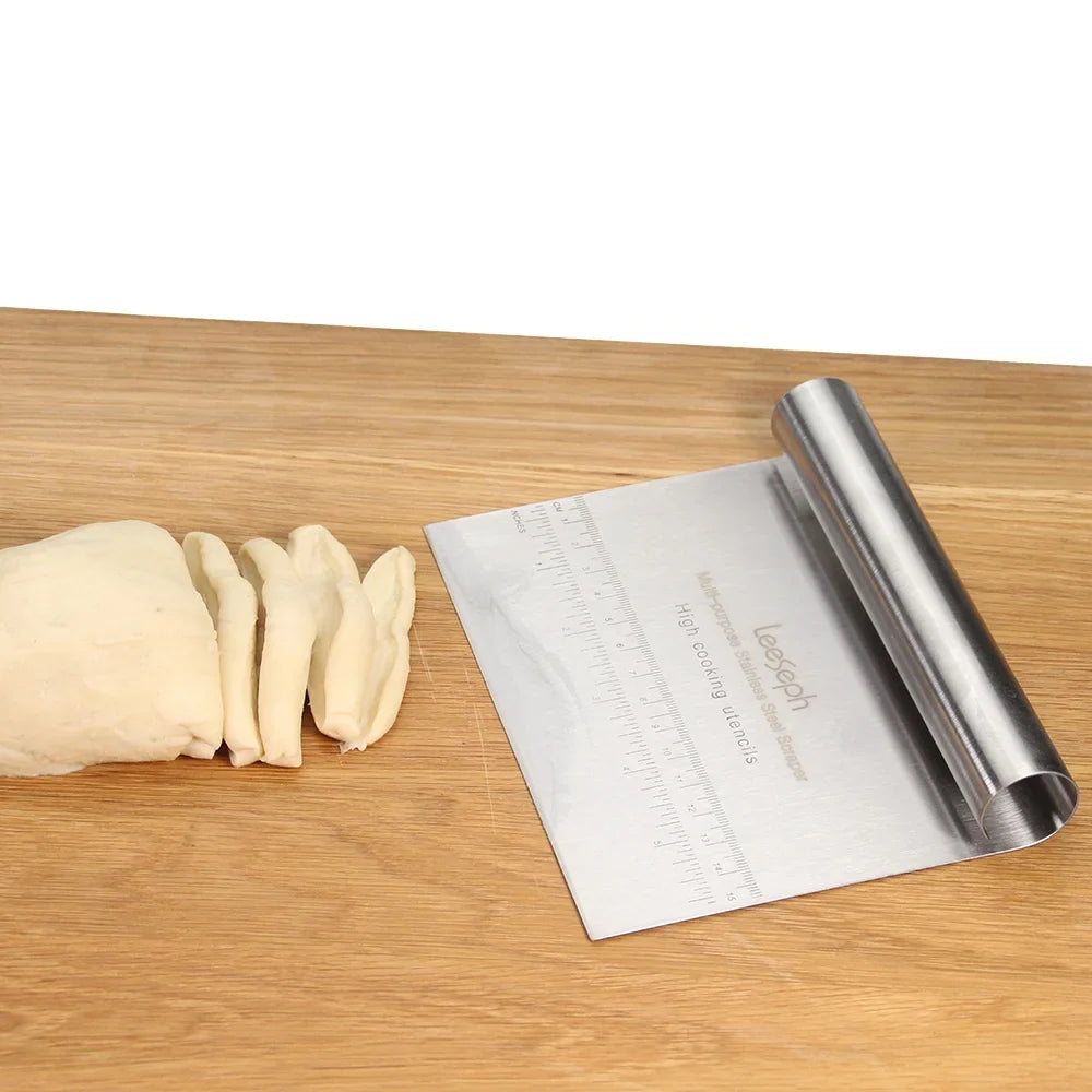 Leeseph Multi-purpose Stainless Steel Scraper & Chopper, Dough Scraper, Pizza Dough Cutter , kitchen tools
