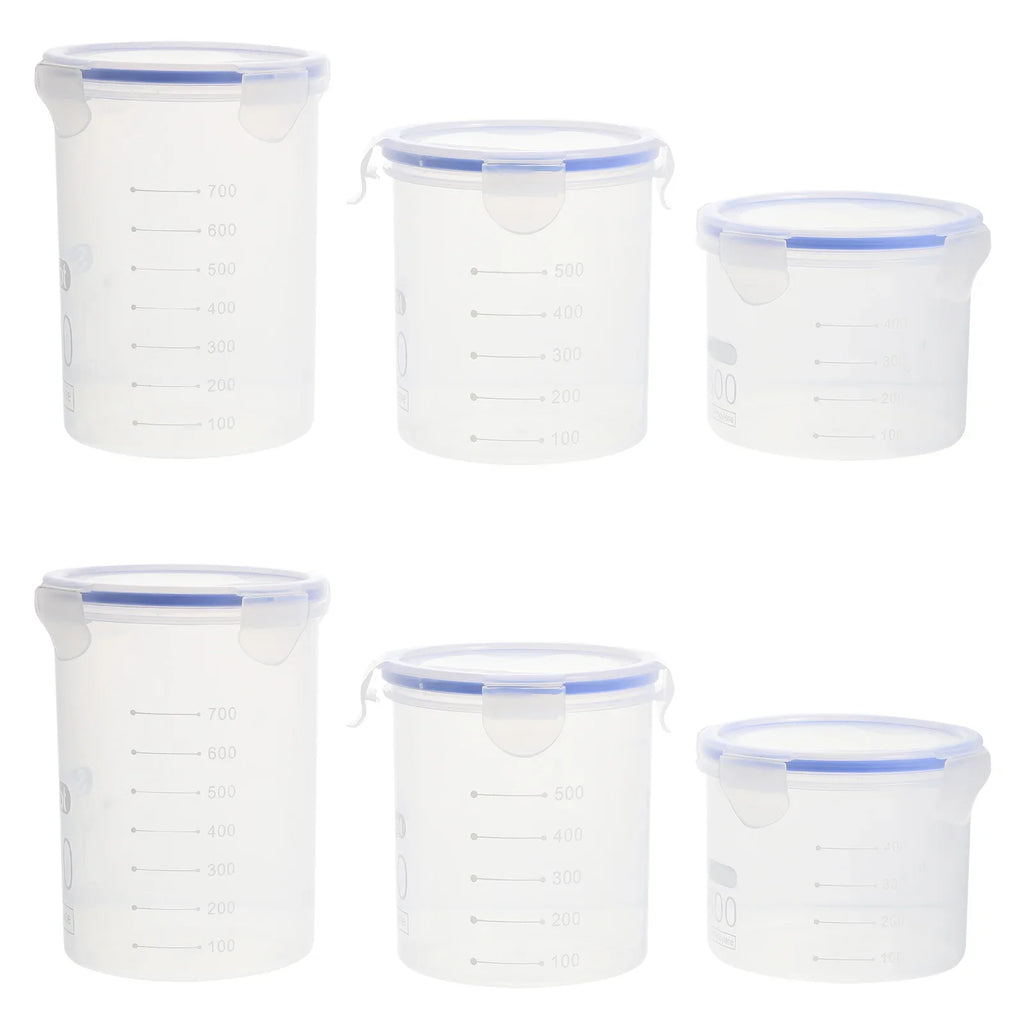 6Pcs Sealed Storage Jars Plastic Airtight Food Containers Grain Storage Canisters Kitchen Food Preservation Plastic Sealed Jar