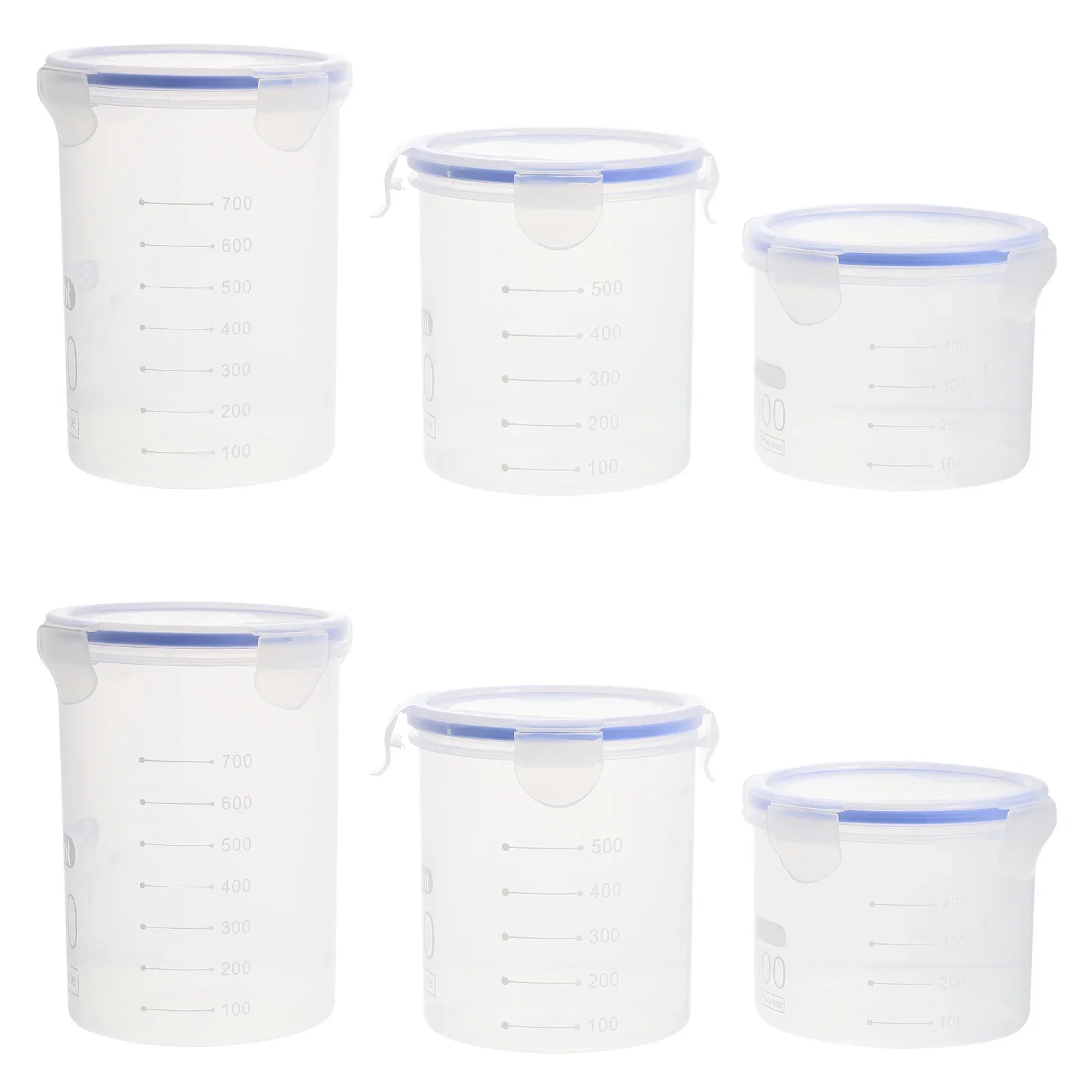 6Pcs Sealed Storage Jars Plastic Airtight Food Containers Grain Storage Canisters Kitchen Food Preservation Plastic Sealed Jar