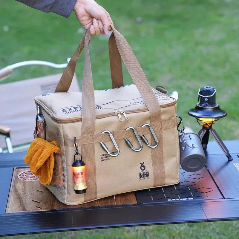 42L Tactical Camping Storage Bag Insulated Folding Box Waterproof Picnic Tableware Field Equipment Outdoor Gear Organizer