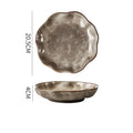 Creative Ceramic Plate Set French Irregular Decor Fruit Salad Dish Modern Hammer Texture Desktop Dinner Set Plates and Dishes