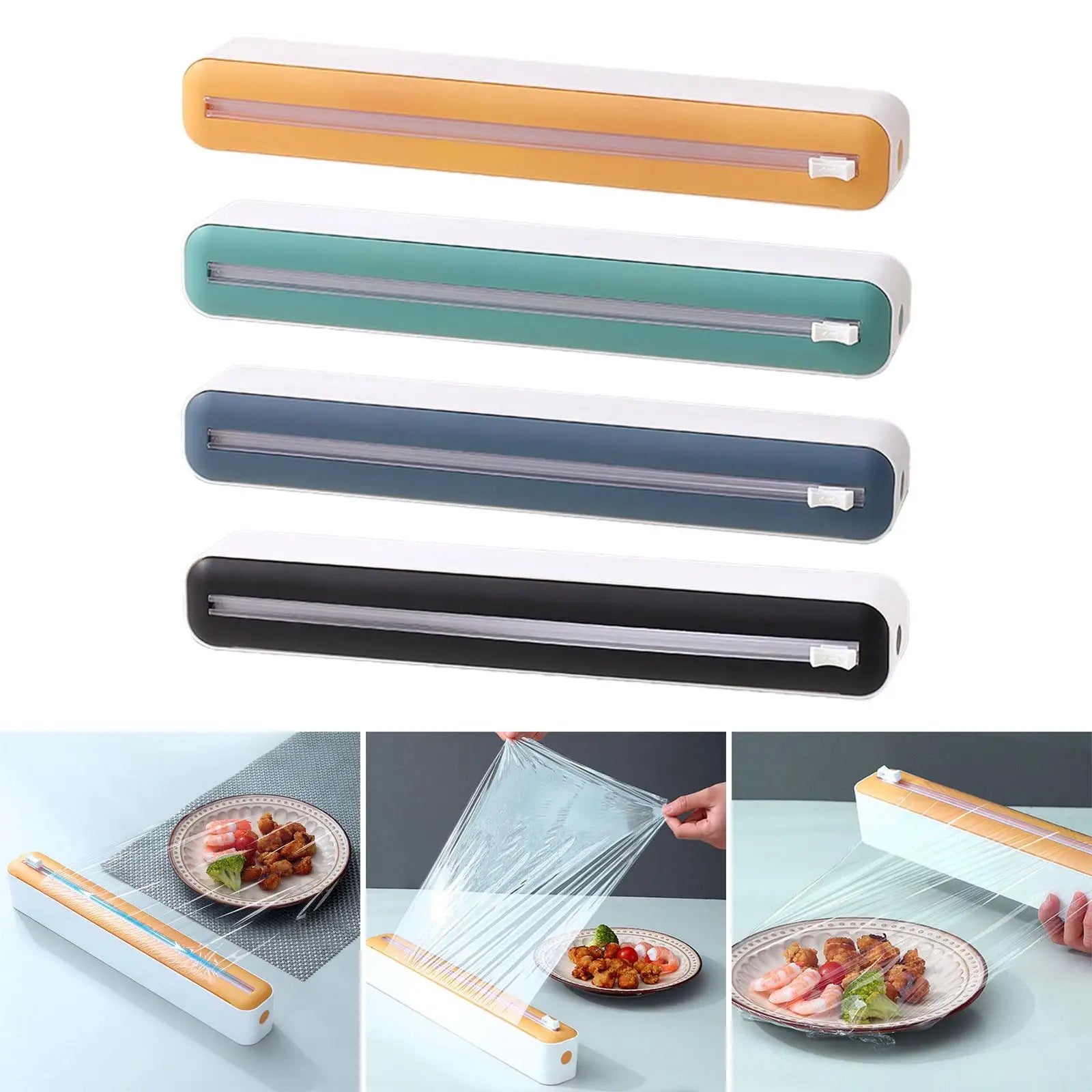 Cling Film Dispenser Kitchen Tool Slide Cutter Foil Dispenser with Cutter