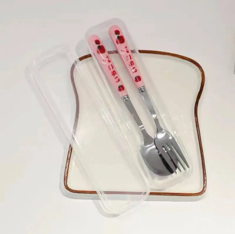 Portable Chopstick Fork Spoon With Storage Box Stainless Steel Cutlery Suit Knife Travel Tableware Set Camping Cutlery Gift Box