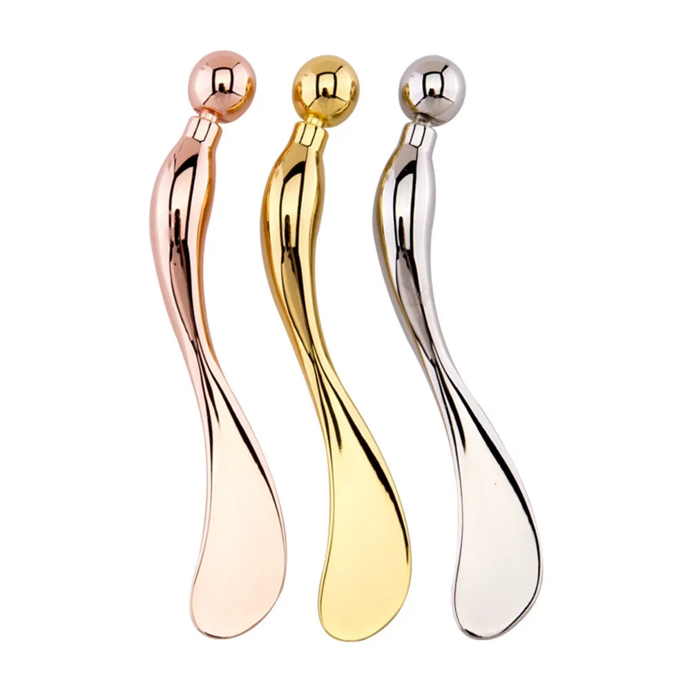 Zinc Alloy Metal Cream Spoon Rose Gold Eye Massage Tool Eye Fatigue Relief Beauty Tool Skin Care Mixing Mask Spoon