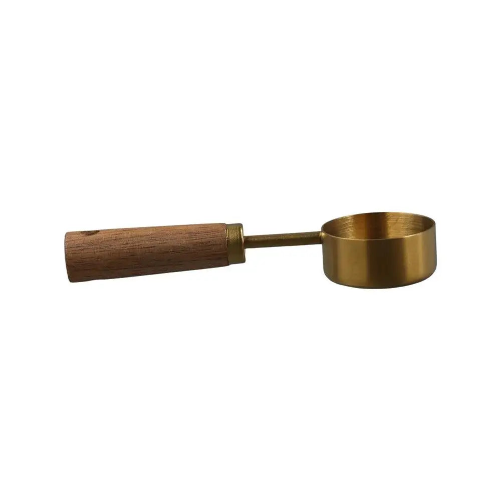 14ml Stainless Steel Measure Spoon with Wood Handle Hangable Measuring Cup Flat Bottom Rustproof Kitchen Measure Tools