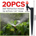 KESLA 20PCS 90/180/360 Degree Misting Nozzle 13cm Stake 1/4'' Barb Garden Irrigation Sprinkler Drip Irrigation Agriculture Farm