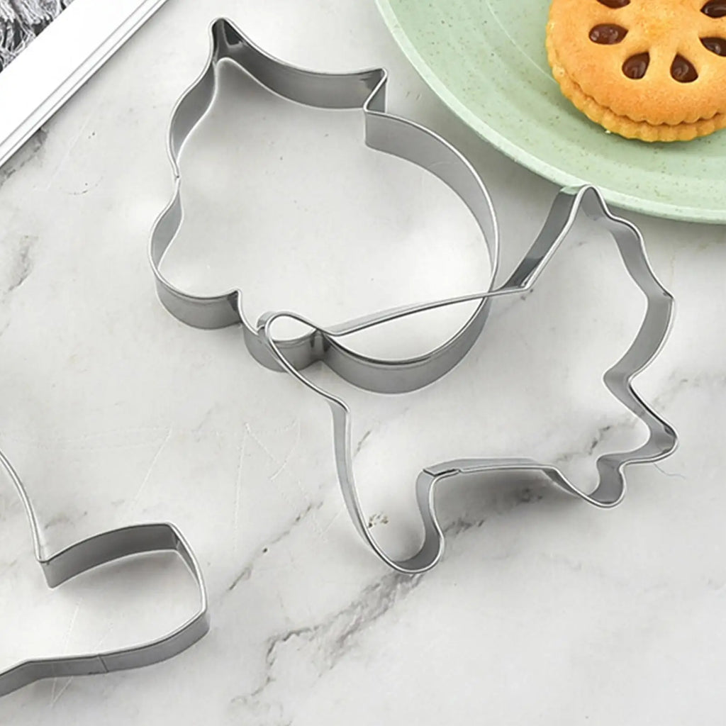 Dessert Baking Cutter Cat-Themed Cute Baking Cutters 5 Pieces Reusable Moulds Stainless Steel Kitchen Tool For Fondant Cheese