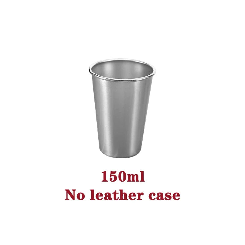 30ml-500ml Stainless Steel Metal Cup Beer Cups White Wine Glass Coffee Tumbler Travel Camping Mugs Drinking Tea Mug Set Outdoor