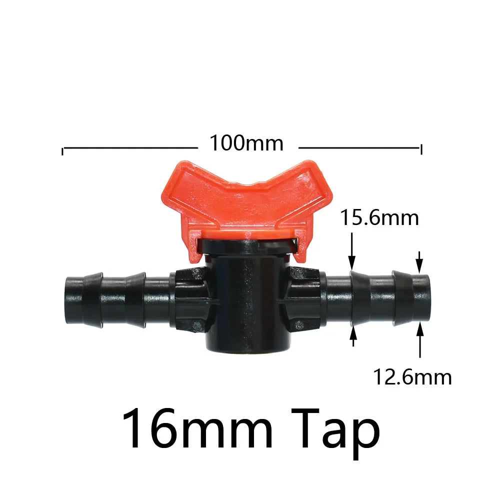 Miniature Plastic Shut Off Coupling Valve Connectors for 4/7 8/11 10/16/20/25mm Hose Garden Water Irrigation Pipe Adaptor Barb