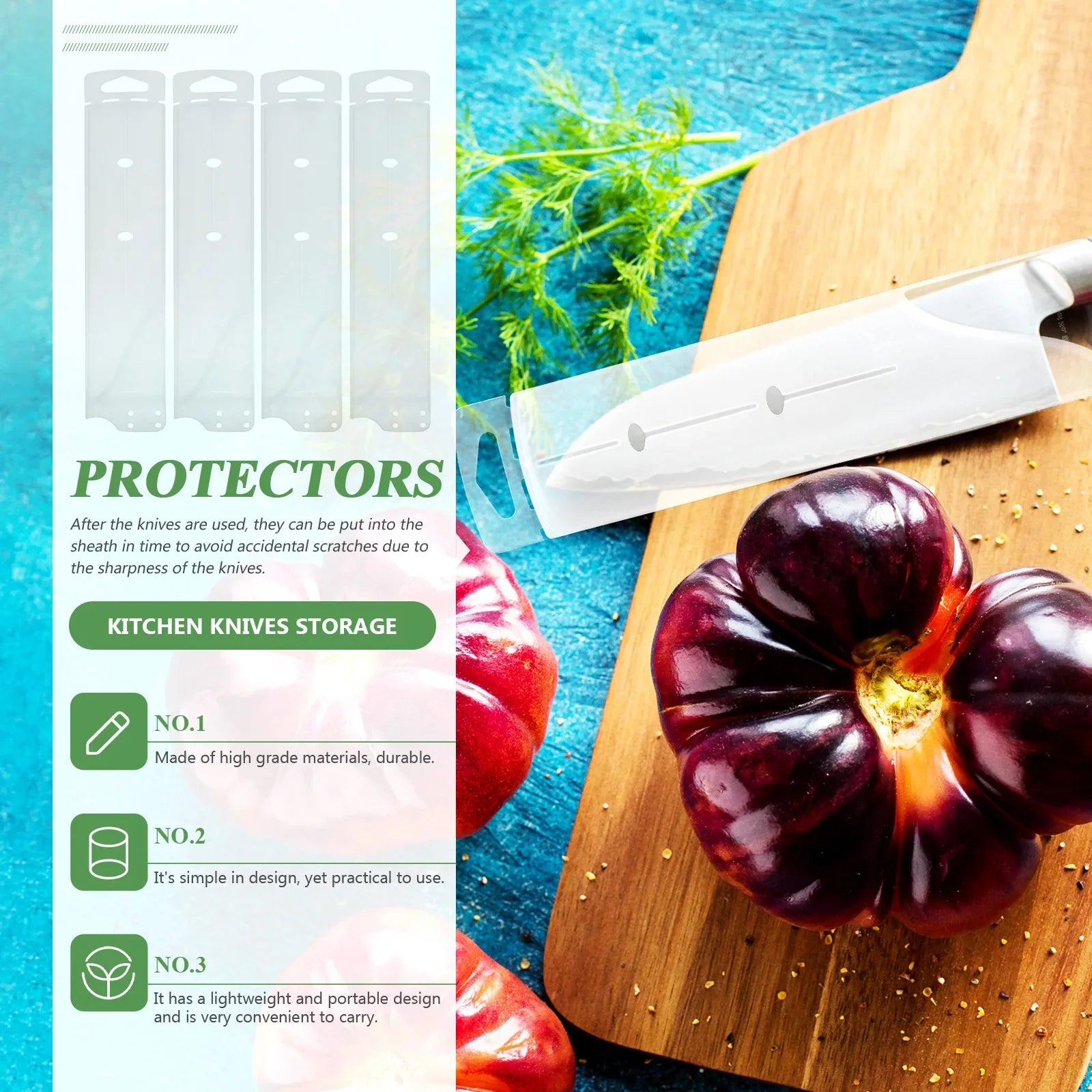 4Pcs Professional Cutter Sleeves Exquisite Craftsmanship Finger Safe Drawer Rummage Protection Kitchen Gadget White