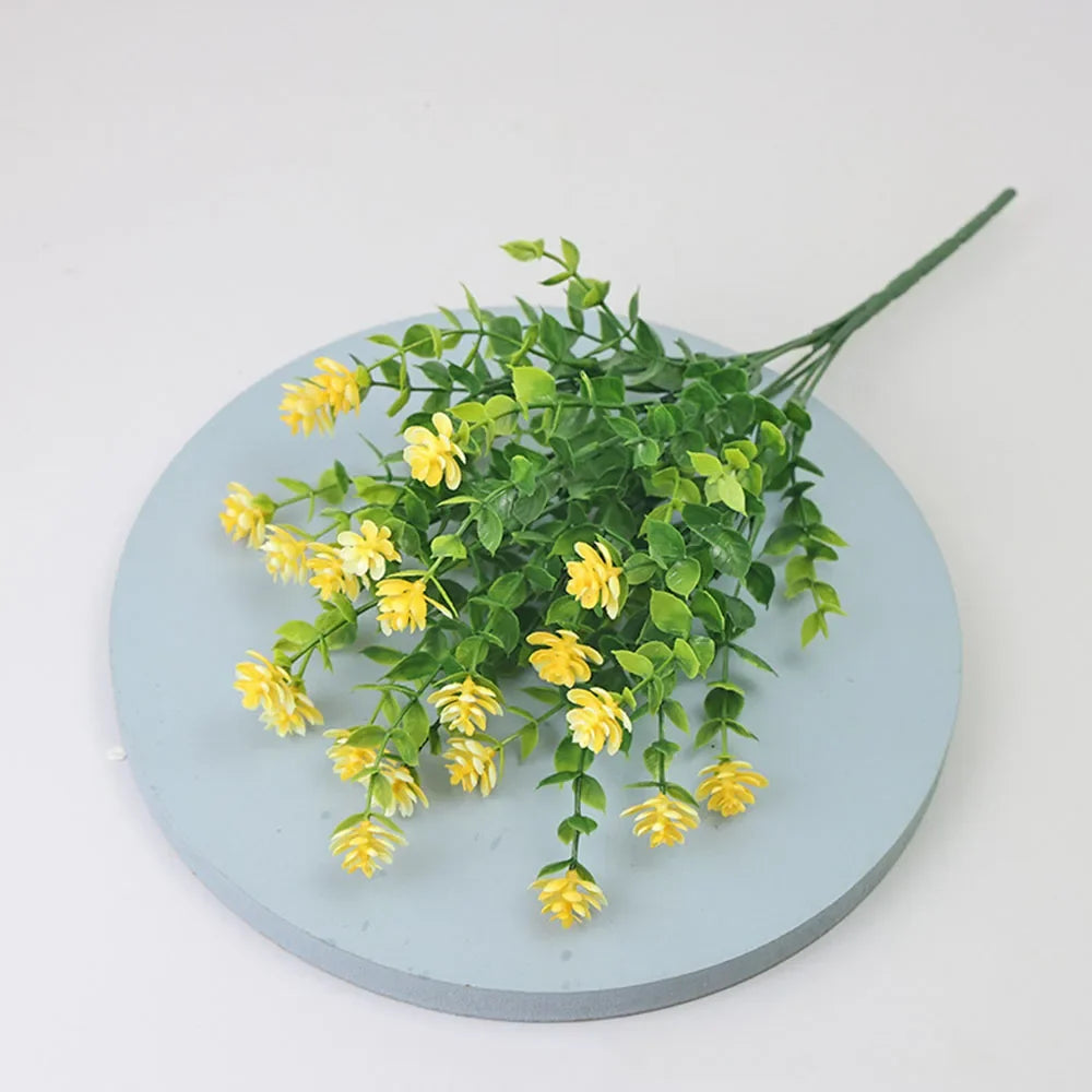 1 Bundle Outdoor UV Resistant Artificial Flowers Greenery Shrubs Plants Fake Flower for Wedding Garden Kitchen Office Decor