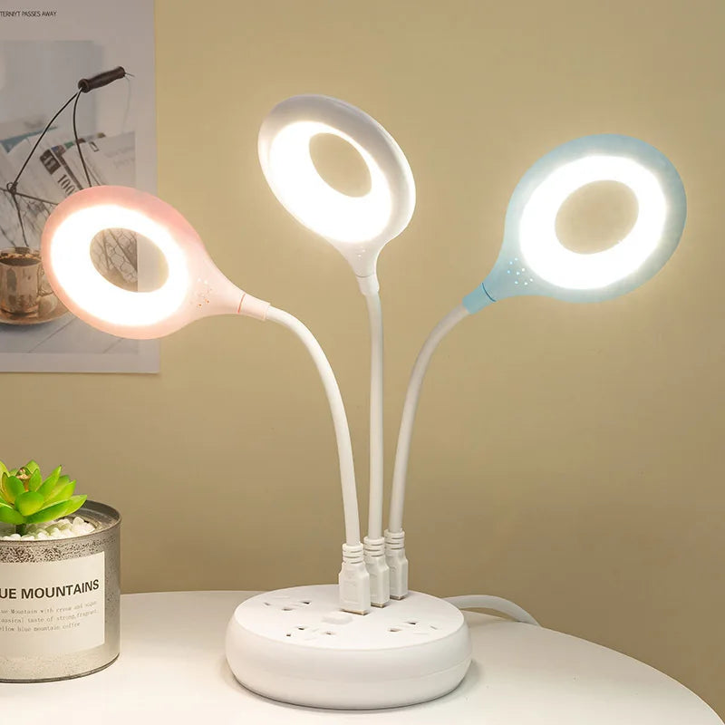 LED Study Reading Book Lights Portable USB Flexo Led Desk Lamp DC5V for Computer PC Laptop Ring Eye Care Led Light Table Lamps