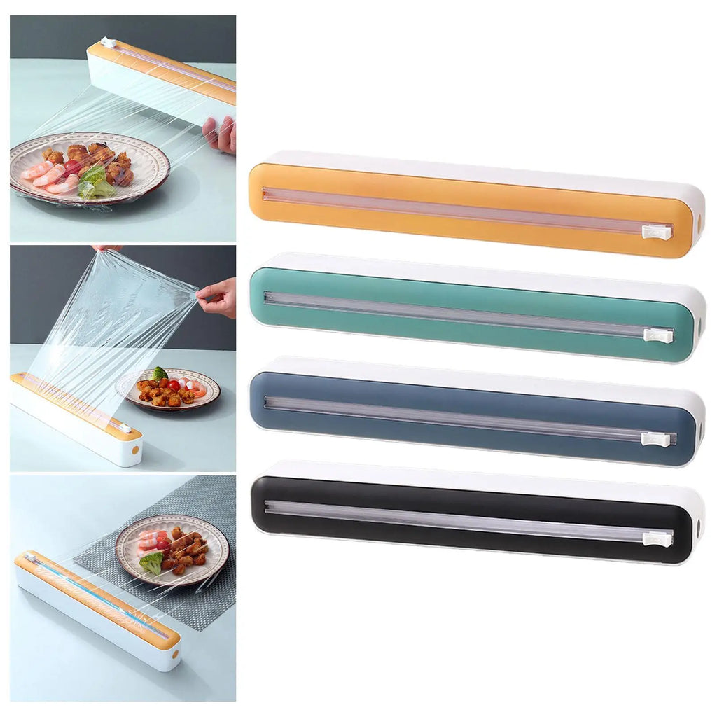 Cling Film Dispenser Kitchen Tool Slide Cutter Foil Dispenser with Cutter
