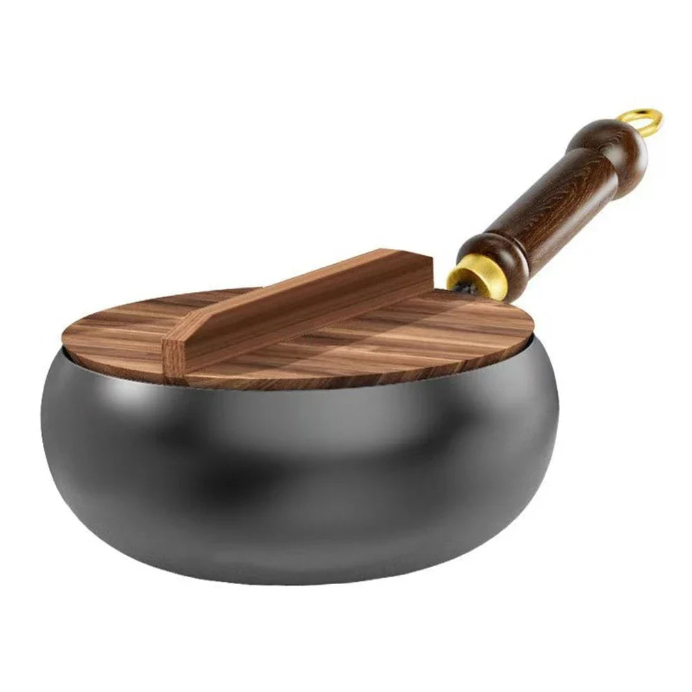 Handmade Forging NON-STICK PAN Household Stir Fry Stew Pot Flat Bottom Small Frying Pan Kitchen Gas Stove Pan Cookware