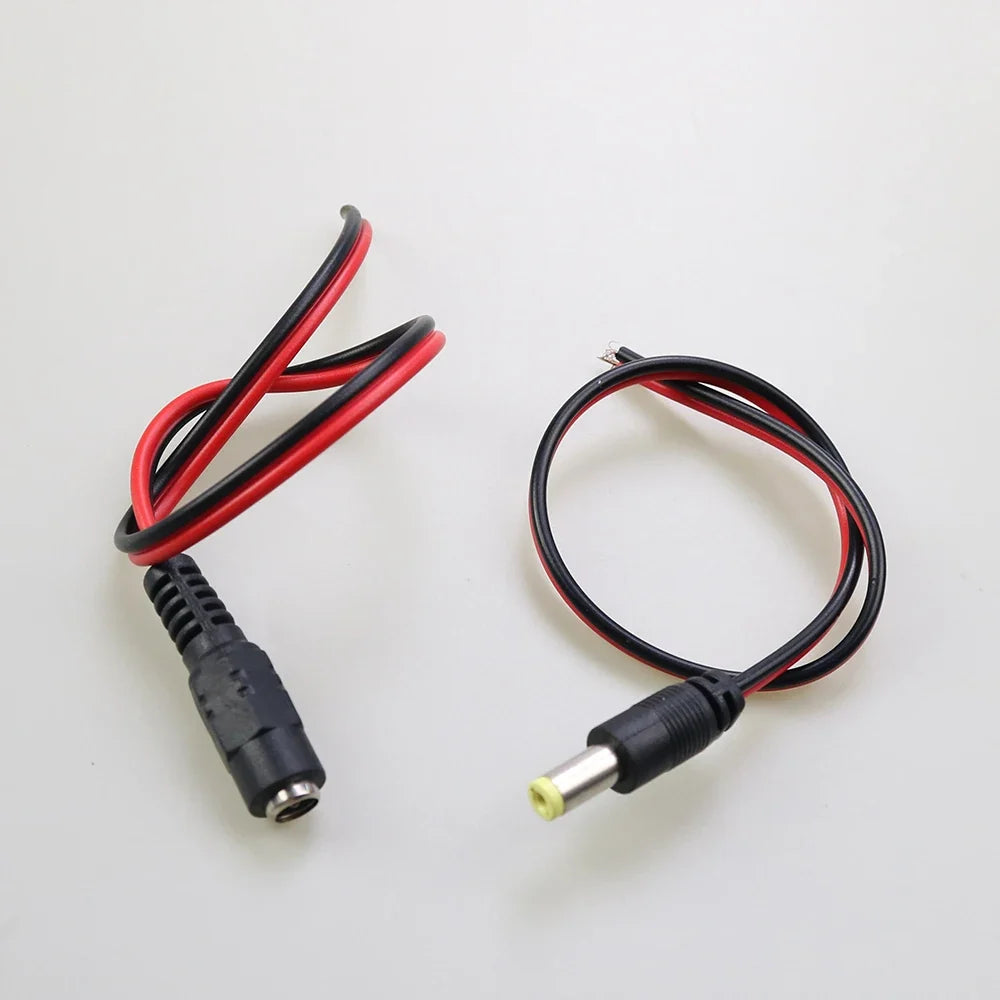 Male & Female DC Power Connector 12V 5.5 x 2.1mm DC Cable Plug Adapter For CCTV Camera Video System LED Light Strip