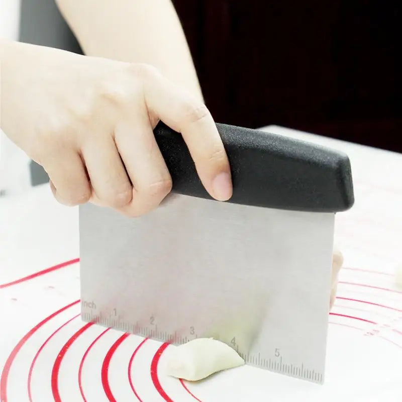 Dough Cutter For Bread Dough Cutter And Scraper Tool Kitchen Dishwasher Safe Stainless Steel Pizza Cutter Pastry Scraper With