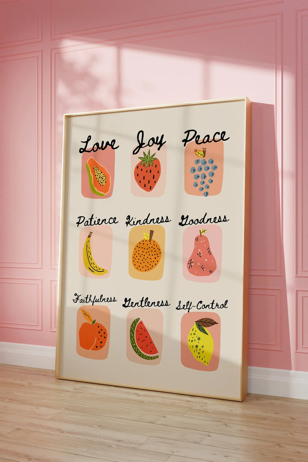 Fruit of the Spirit Art Print: Colorful Christian Decor Kitchen Dining Physical Print Wall Art Physical Print Gift