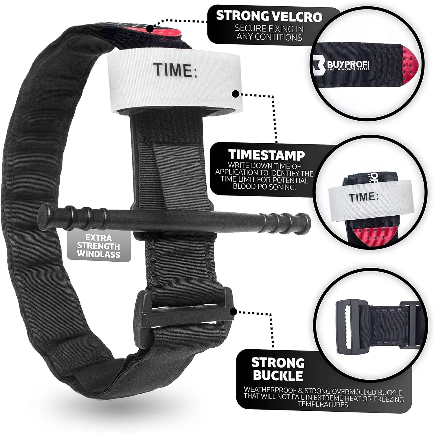 Outdoor Emergency Tourniquet Tactical Emergency Strap Single Handed Medical First Aid Equipment for Hiking Camping Travel Sports