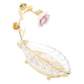 Leaf Tray Cake Stand Serving Tray for Home Decor,Dessert Gold Clear Gifts Fruit Plate for Party Restaurant Home