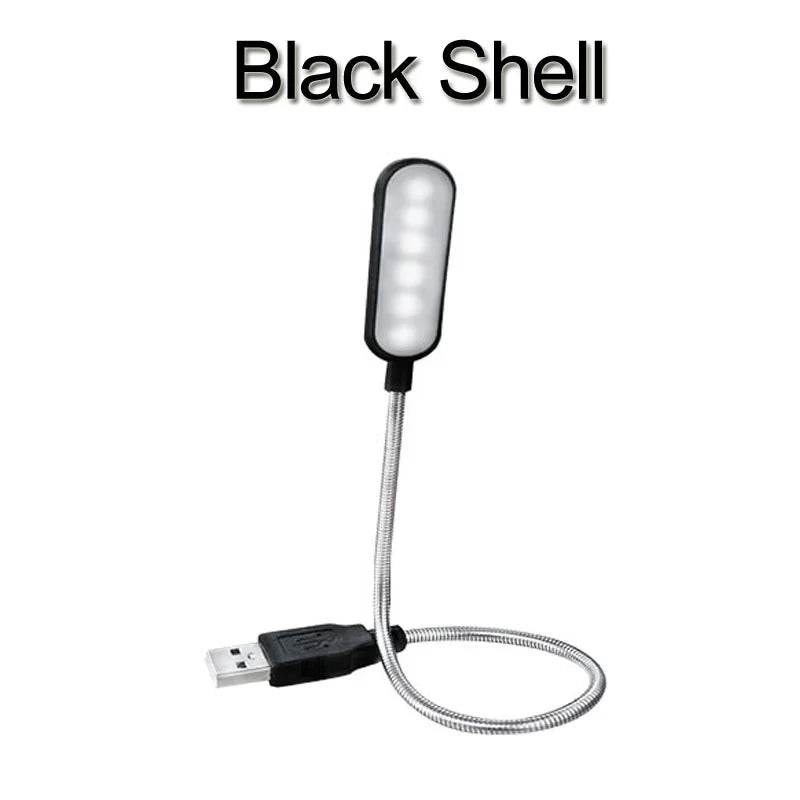 Portable USB LED Notebook PC Mini Book Light Reading Light Table Lamp Flexible 6leds USB Lamp for Power Bank Laptop Computer