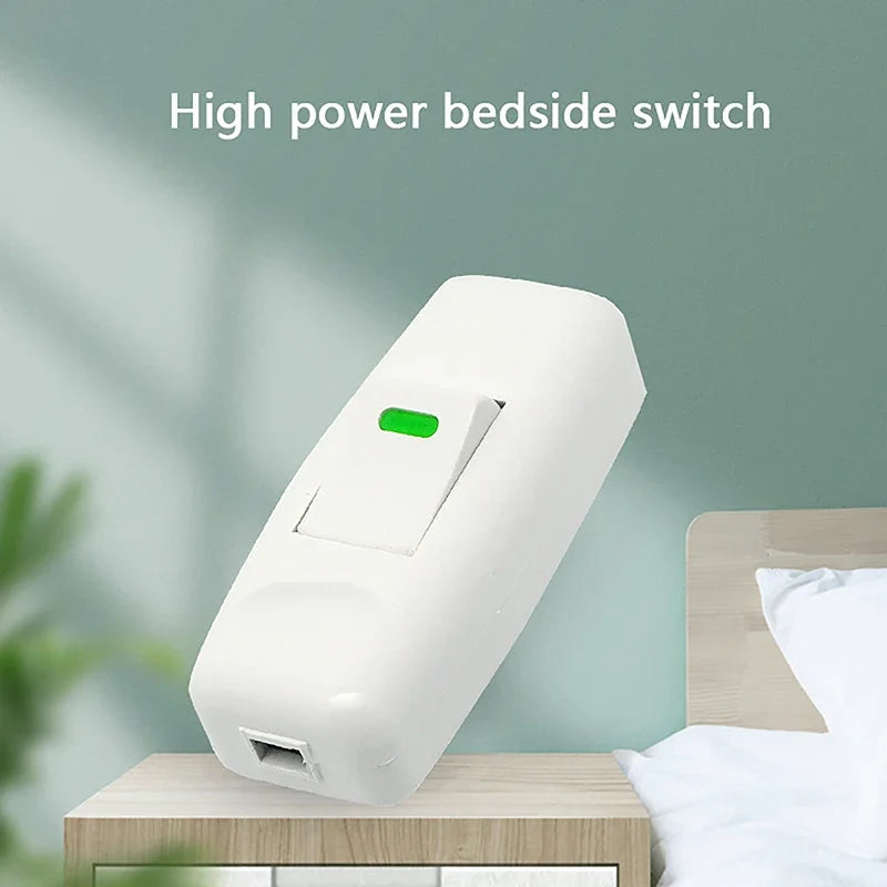 1 Pc Classic White Light Switch Inline ON/OFF for Home Table Bedside Lamp Desk Cord Cable Electrical Accessories