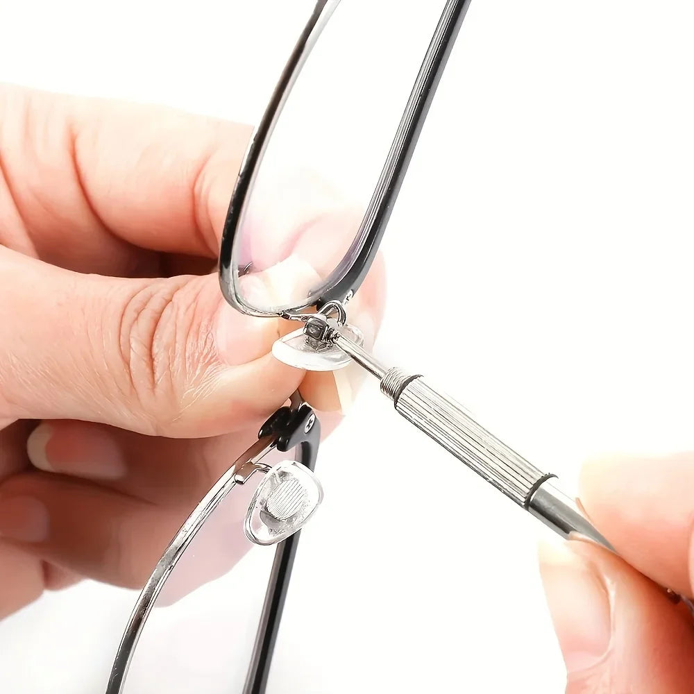 10pcs Precision Eyeglass Screwdriver Set, Steel Glasses Repair Tool Kit, with Keychain for Watch & Glasses Repair Handyman Tools