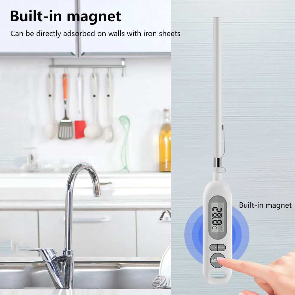 YZ6011 Digital Kitchen Food Thermometer Milk Oil Liquid Oven Temperaure Tool Meat BBQ Temperature Gauge 304Stainless Steel Probe