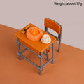 1 Set 1:12 Dollhouse Accessories Miniature Desks Chairs Model Classroom Decoration Toy Food Tableware Ornament