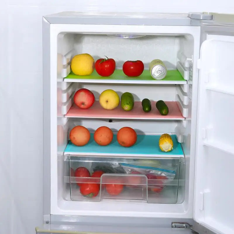 Refrigerator Pad Non-Slip Waterproof Washable MildewCan Be Cut Fridge Shelf Liner Mat KitchenDrawer Cabinet Pads Table Placemats