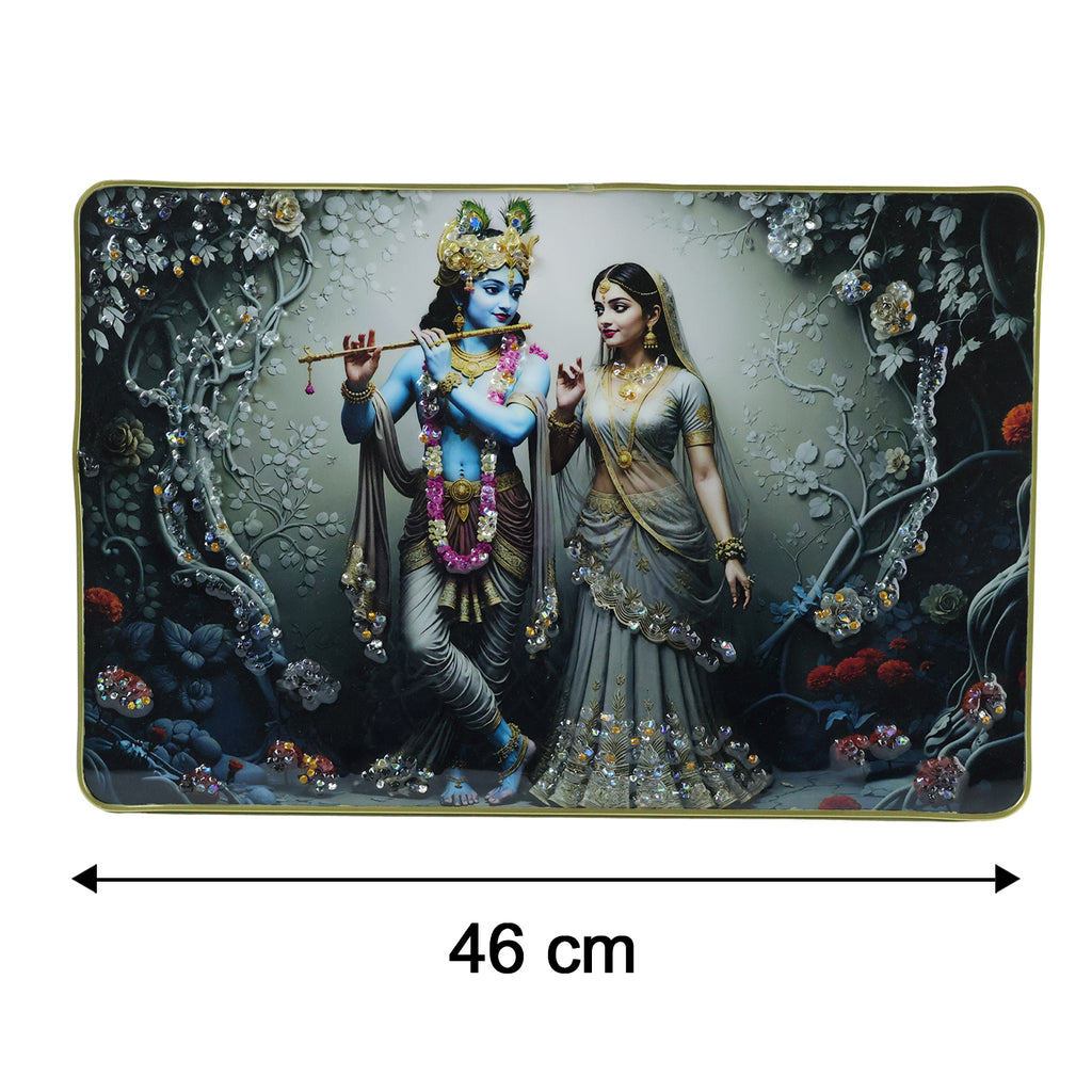 Divine Radha Krishna Flute Art Wall Frame (1 Pc 45x30 Cm)
