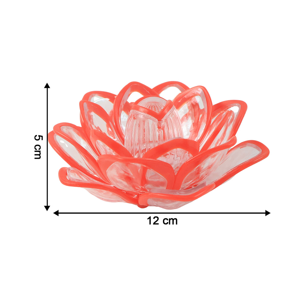 Set Of 6 Lotus Shaped Led Flameless Decorative Candles