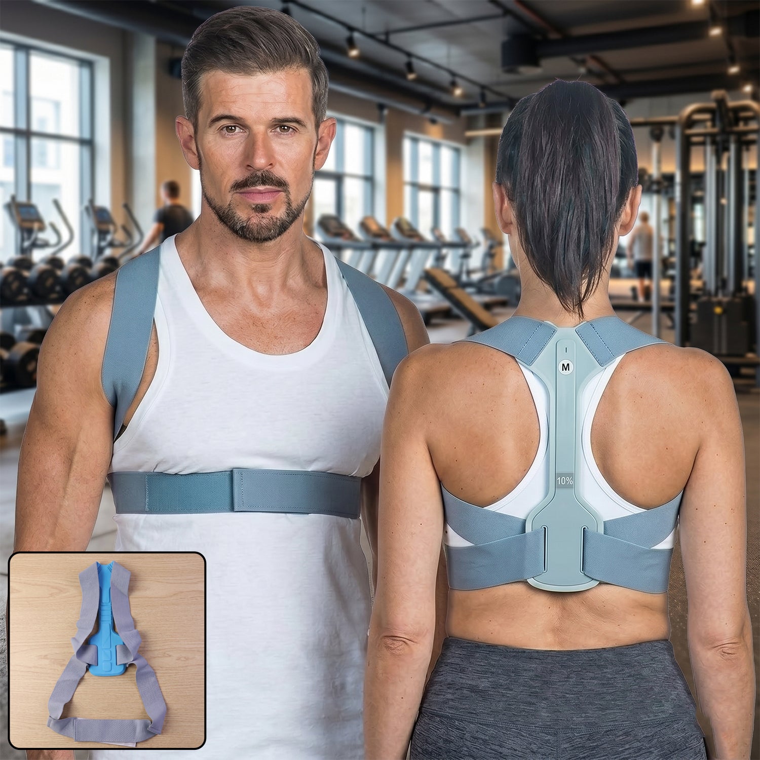 Ergonomic Adjustable Back Posture Corrector Support Belt (1 Pc Medium)