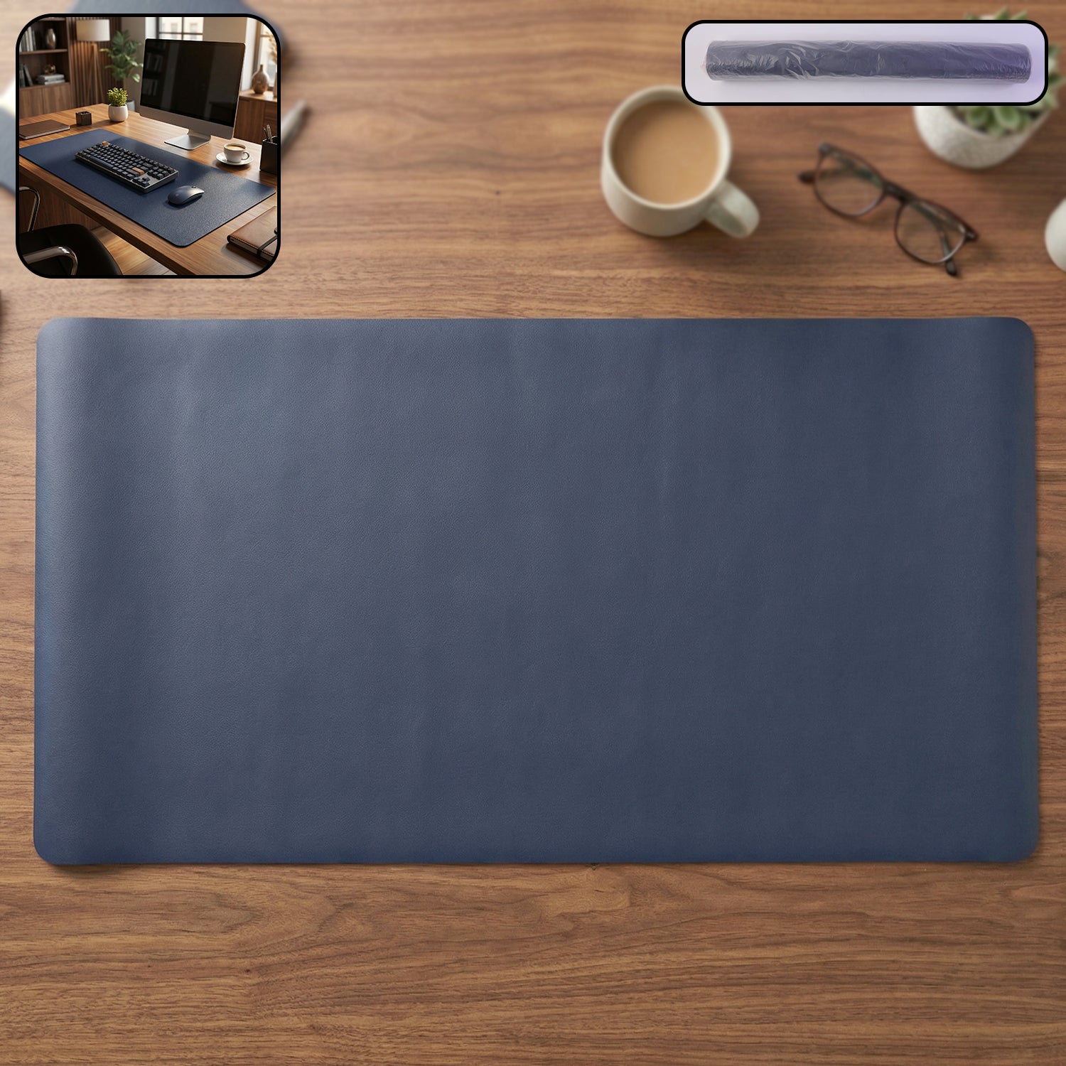 Premium Leather Finish Large Desk Mat Mouse Pad (1 Pc 90x45 Cm)