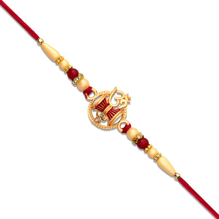 Designer Om Rakhi With Damru