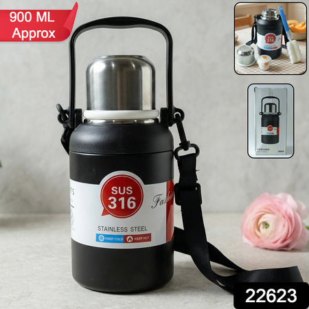 Premium Vacuum Insulated Stainless Steel Bottle Cup With Handle (900ml Approx)