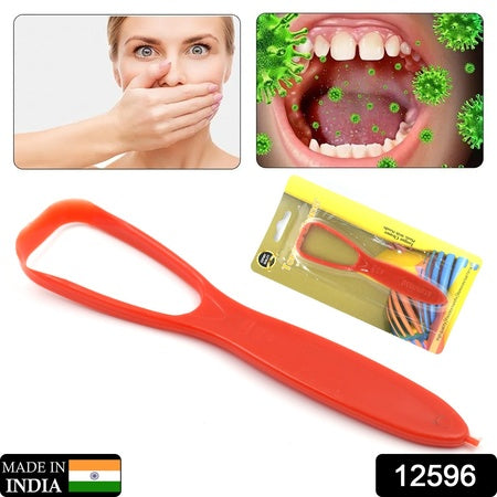 Plastic Tongue Cleaner For Kids  Adults  Tongue Scraper For Bad Breath Maintain Oral Hygiene For Daily Use  For Fresh Breath  Bacteria Removal  Improved Taste Plastic With Handle Tongue Cleaner (1 Pc )