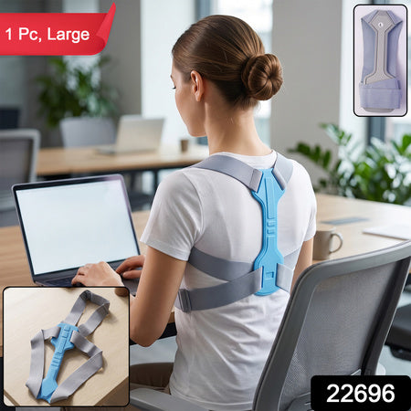 Ergonomic Adjustable Back Posture Corrector Support Belt (1 Pc Large)