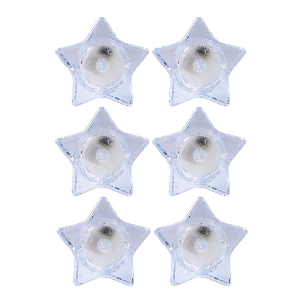 Flameless Star-shaped Led Candles (6 Pc  Set)