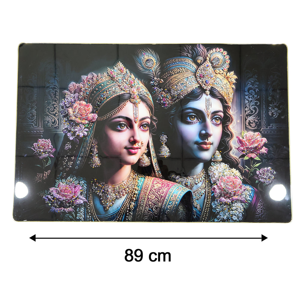 Premium Radha Krishna Royal Artistic Wall Frame (1 Pc 89x58 Cm)